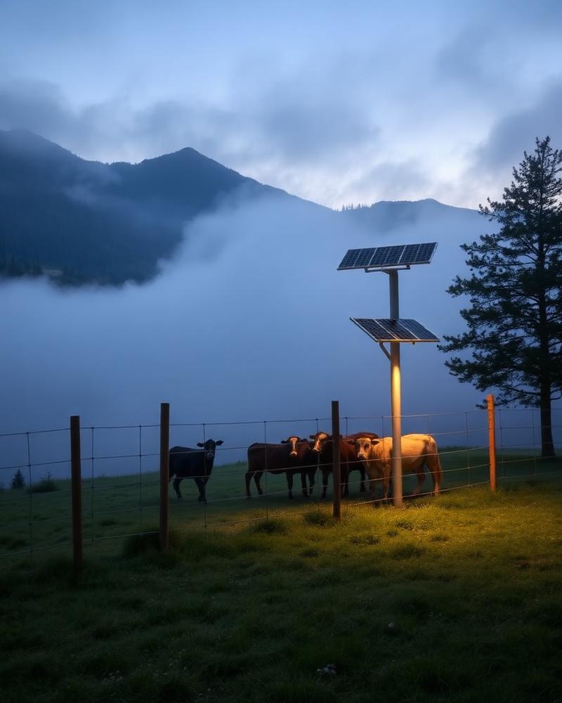 Vedação de malha metálica na montanha